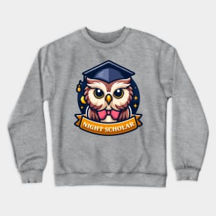 Night Scholar: Wise Owl Wisdom Crewneck Sweatshirt